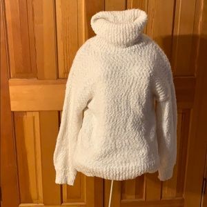 white turtle neck sweater